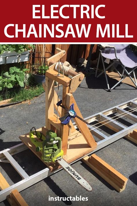 Chainsaw Sawmill Diy, Saw Mill Diy, Homemade Chainsaw Mill, Chainsaw Mill Plans, Homemade Bandsaw Mill, Sawmill Lumber, Portable Saw Mill, Small Chainsaw, Woodshop Tools