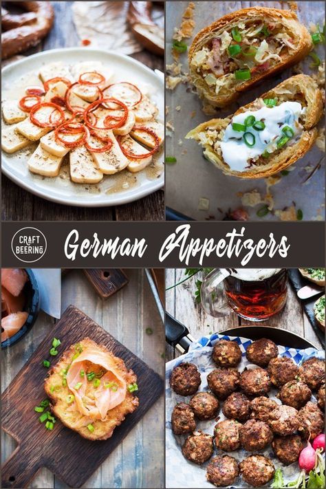 German Appetizers Compilation - Authentic Recipes #germanappetizers #oktoberfestfood #germanrecipes Appetizer Sausage, Oktoberfest Recipes, German Appetizers, German Snacks, German Meat, German Party, Easy German Recipes, German Food Authentic, German Desserts