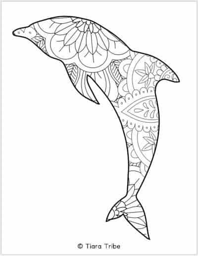 Dolphin mandala coloring page #tiaratribe #mandala #mandalaanimalcoloringpage New Mandala Art, Dolphin Mandala, Dolphin Drawing, Animal Mandala, Dolphin Coloring Pages, Dolphin Art, Easy Animals, Geniale Tattoos, Simple Mandala