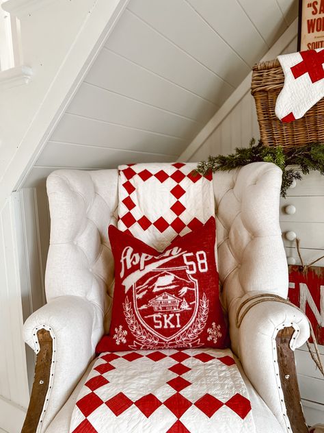 Cozy Christmas Ski Lodge Entryway - Liz Marie Blog Lodge Entryway, Liz Marie Galvan, Cozy White Cottage, Christmas Tree Wrapping Paper, Liz Marie, Liz Marie Blog, Ski Lodge, White Cottage, Small Christmas Trees