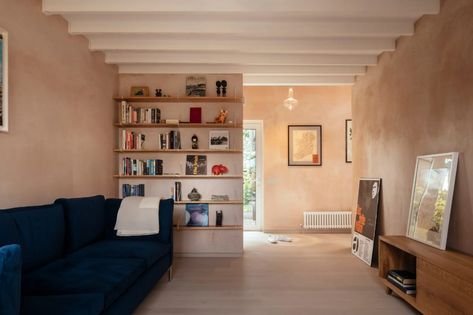 Ten textured interiors showcasing exposed plaster walls Council House Renovation, White Wash Oak Floor, White Washed Floors, Council House, Casa Loft, White Washed Oak, Upstairs Bedroom, White Ceiling, Plaster Walls