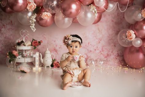 Tea Party Cake Smash, Vintage Cake Smash, Carly Marie, Newborn Easter, Cake Photoshoot, Cake Smash Theme, Tea Party Cake, Easter Photography, 1st Birthday Girl Decorations