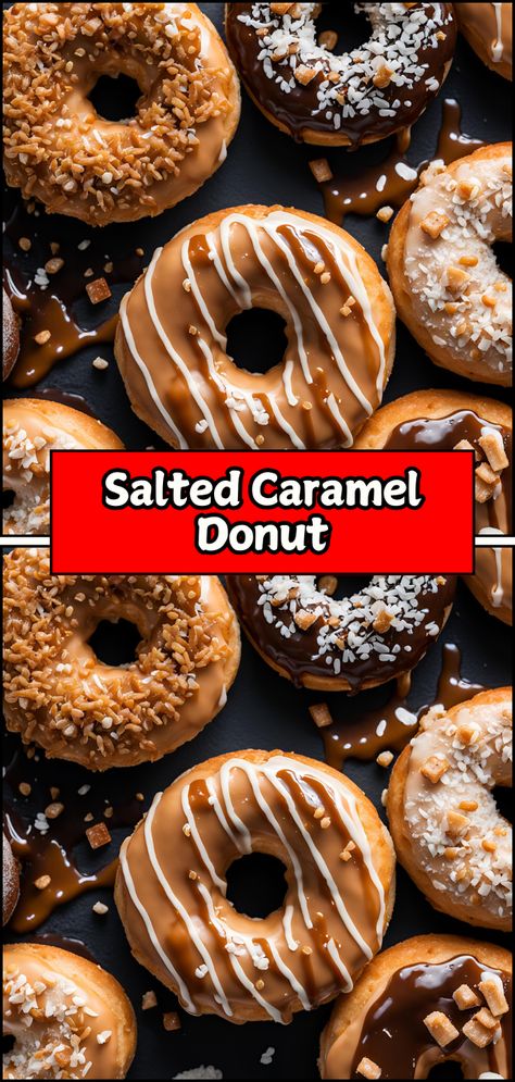 Indulge in the rich decadence of a Salted Caramel Donut! 🍩✨ This delightful treat features a soft, fluffy donut drizzled with luscious salted caramel sauce and topped with a sprinkle of flaky sea salt for that perfect sweet and salty balance. Each bite offers a burst of flavor that satisfies your cravings for something sweet and luxurious. #SaltedCaramelDonut #Baking #SweetTreats #DessertLovers #DonutHeaven Donut Recipe Baked, Caramel Donut, Baked Donut Recipes, Donut Recipe, Salted Caramel Sauce, Joy Of Cooking, Donut Recipes, Chocolate Cake Recipe, Caramel Sauce