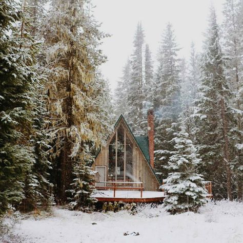 One True Loves, Snowy Cabin, A Cabin In The Woods, How To Build A Log Cabin, A Frame Cabins, Cabin Aesthetic, Forest Cabin, Cottage Life, Getaway Cabins