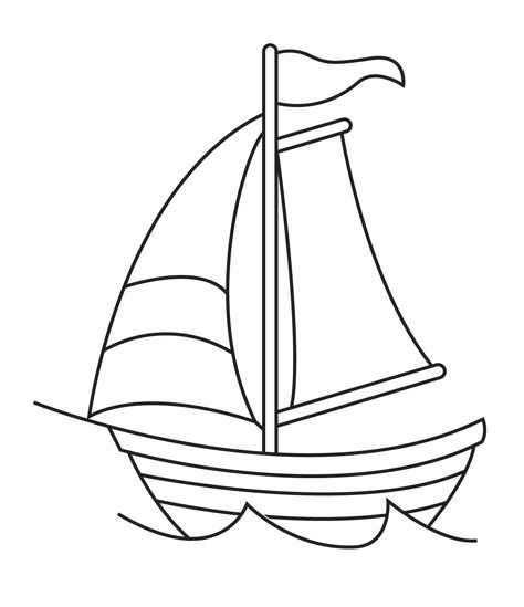 cute boat Sailboat Drawing, Nautical Quilt, Boat Drawing, Ship Drawing, Sketch Paper, Drawing Clipart, Drawing Images, Digi Stamps, Black & White