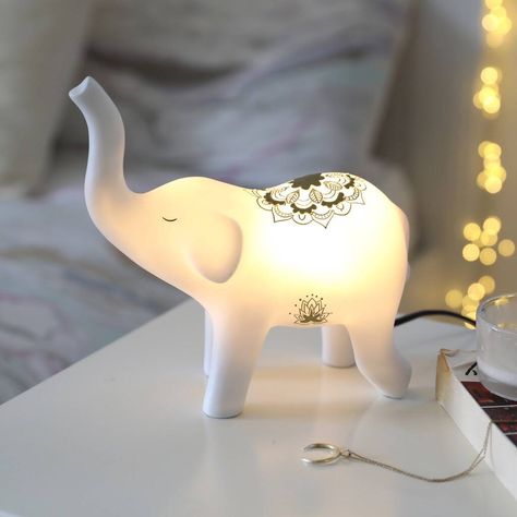 Elephant Night Light, Elephant Wall Hanging, Travel Jewellery Box, House Uk, Elephant Home Decor, Wire Wall Art, Mandala Elephant, Intricate Mandala, Metallic Gold Color