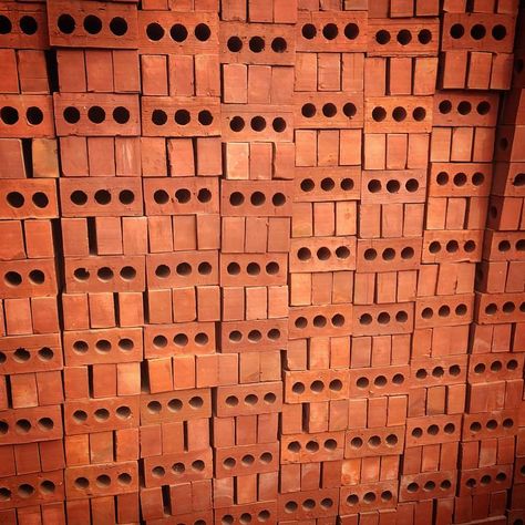 3 hole bricks - Bricks Street Clay Bricks, Stone Ideas, Solid Brick, Brick Texture, Building Projects, Building Material, Construction Work, The Brick, In Construction