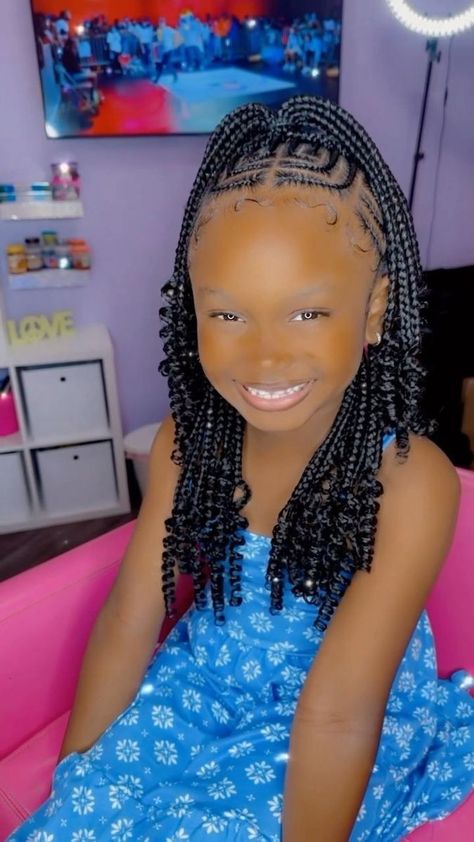 Cornrows Ponytail, Kids Cornrow Hairstyles, Toddler Braided Hairstyles, Black Kids Braids Hairstyles, Multicolored Nails, Lil Girl Hairstyles, Kid Braid Styles, Foxy Brown, Cute Braided Hairstyles