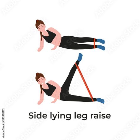 Workout With Resistance Bands, Resistant Band Workouts, Lying Leg Lifts, Exercise Images, Leg Raise, Do Sport, Modern Illustration, Resistance Band Exercises, Leg Lifts