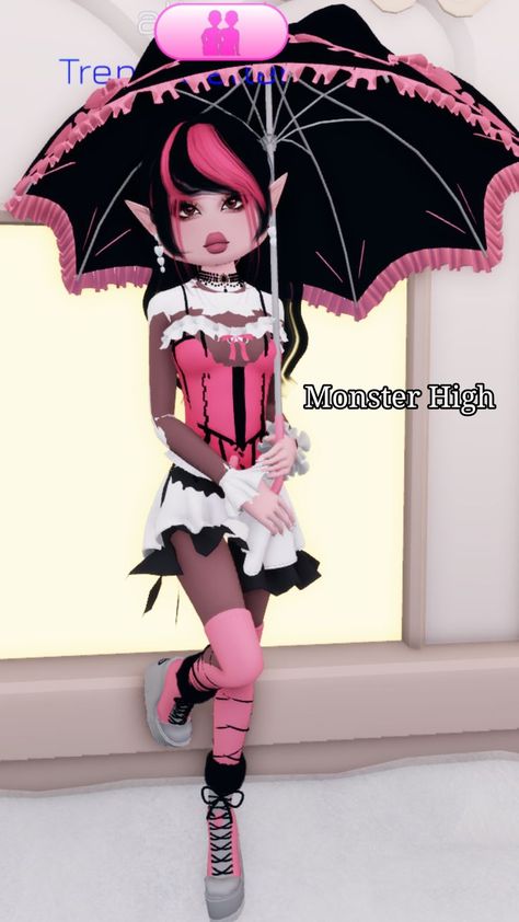 Dress To Impress Roblox Monster High, Di Monster High, Monster High Characters Dress To Impress, Monster High School Dress To Impress, Animal Dress To Impress, Monster High Dress To Impress, Cosplay Dress To Impress, High School Dresses, Indie Outfit Inspo