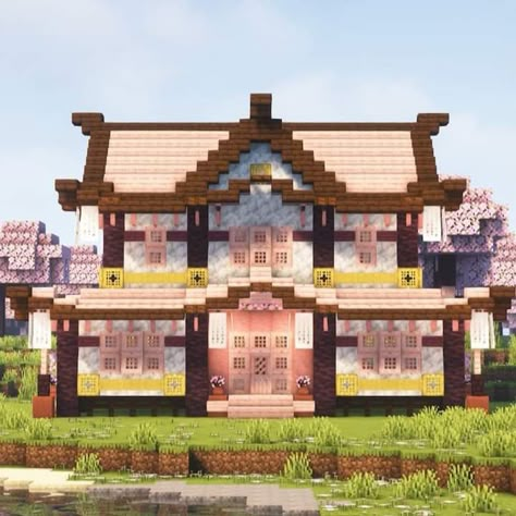 Minecraft Japanese House, Minecraft Japanese, Modern Minecraft Houses, Anime House, Bangunan Minecraft, Minecraft House Plans, Minecraft Modern, Minecraft Cottage, Minecraft Anime