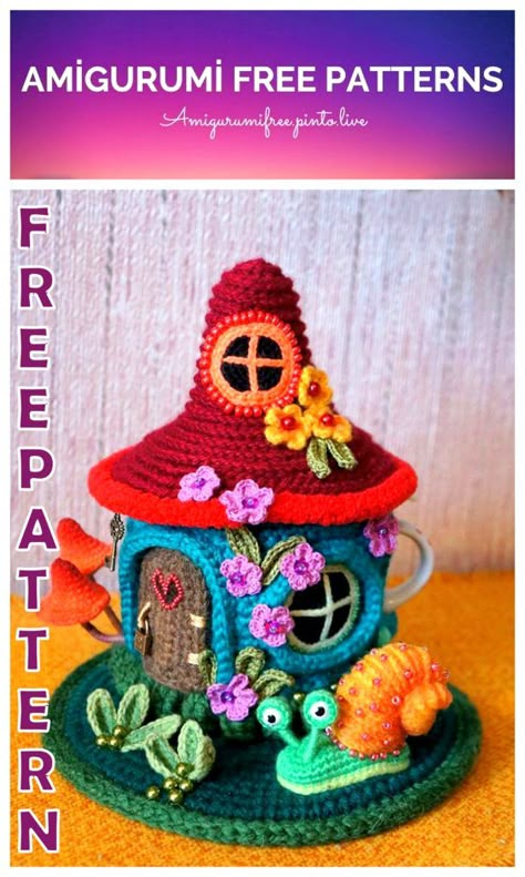 Amigurumi Teapot Fairytale House Free Crochet Pattern Amigurumi Teapot, Tea Cosy Crochet, Crocheted Amigurumi, Crochet Tea Cozy, Fairytale House, Crochet Fairy, Crochet Dolls Free Patterns, Halloween Crochet Patterns, Crochet Amigurumi Free Patterns