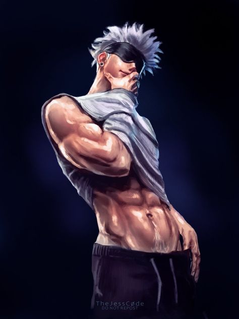 – gojo satoru from #jujutsukaisen ! by TheJessC0de on twitter Boyfriend Kissing, Male Cartoon Characters, Male Body Art, Recent Anime, Gay Aesthetic, Batman Comic Art, Demon King Anime, Anime Guys Shirtless