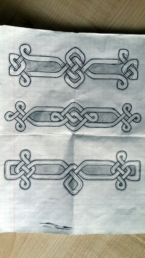 Celtic Drawings, Celtic Knot Drawing, Celtic Knotwork Design, Arte Art Deco, Celtic Artwork, Hand Carved Walking Sticks, Tooling Patterns, Viking Designs, Celtic Knot Designs