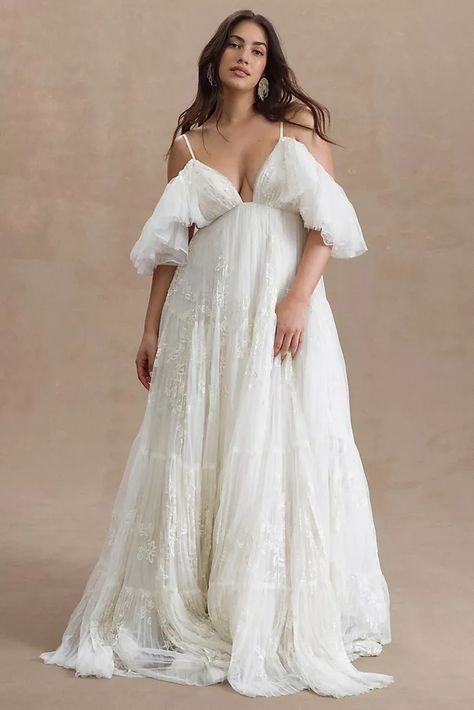 Anthropologie Wedding Dress, Empire Waist Wedding Dress, Plus Wedding Dresses, Bhldn Wedding, Beach Wedding Dresses, Fresh Dress, Beach Wedding Dress Boho, Valentines Day Dresses, Elopement Dress