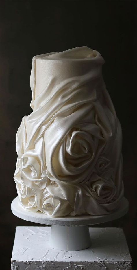 Artistic Wedding Cake, Wedding Cakes, Wedding Cake Trends, Wedding Cake Images Rose Swirl Cake, Contemporary Wedding Cakes, Swirl Cake, Traditional Wedding Cakes, Wedding Dress Cake, Dream Wedding Cake, Luxury Wedding Cake, Cake Trends, Artistic Wedding