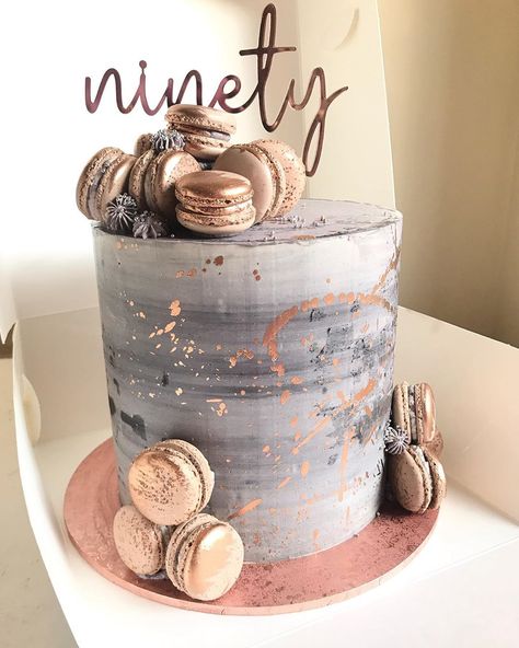 Canberra Cake Designer on Instagram: “Rose gold and Gray !! 💥  Vanilla cake with salted caramel filling. Topper from @camellaandco . . . . . . . . #cake #cakecake #cakecakecake…” Salted Caramel Filling, Caramel Filling, 13 Birthday Cake, Beautiful Cake Designs, 18th Birthday Cake, Beautiful Birthday Cakes, Crazy Cakes, Cute Birthday Cakes, Cake Lover