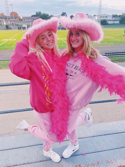 Pink Out Football Game Outfits Cold, Hoco Dress Up Days Ideas, Pink Out Spirit Week, Barbie Spirit Week, Pink Out Outfits, Pink Out Football Game Outfits, Fnl Themes, Spirit Weeks, Slay Aesthetic