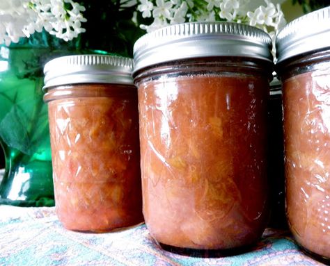 Haute Domestic: Rhubarb Pear Jam Pear Recipes For Canning, Rhubarb Preserves, Rhubarb Jam Recipes, Pear Sauce, Pear Jam, Canning Jam, Rhubarb Jam, Pear Recipes, Jam And Jelly