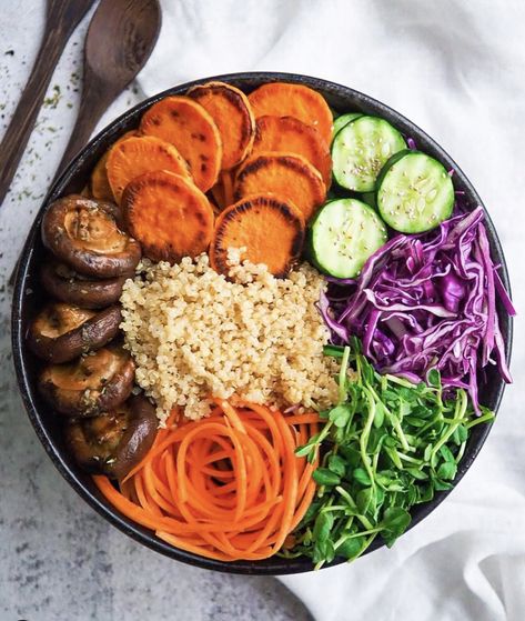 Nourish Bowl, Baked Sweet Potatoes, Plantbased Recipes, Healthy Bowls, Quinoa Bowl, Vegan Bowls, Food Bowl, Roasted Sweet Potatoes, Vegan Diet