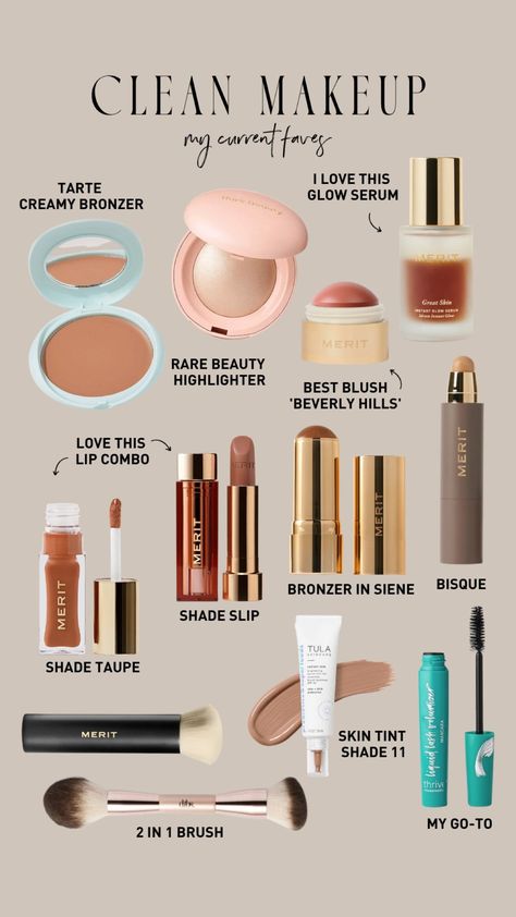 Clean Makeup Products, Nontoxic Beauty, Makeup Favorites, Best Bronzer, Natural Everyday Makeup, Non Toxic Makeup, Makeup Bag Essentials, Makeup Needs, Favorite Makeup Products