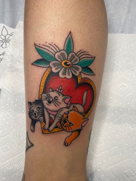 American Traditional Sibling Tattoo, Traditional Tattoos Matching, Traditional Tattoo Disney, Traditional Style Disney Tattoo, Disney American Traditional Tattoo, Classic Disney Tattoos, American Traditional Disney Tattoo, Disney Traditional Tattoo, Traditional Disney Tattoo