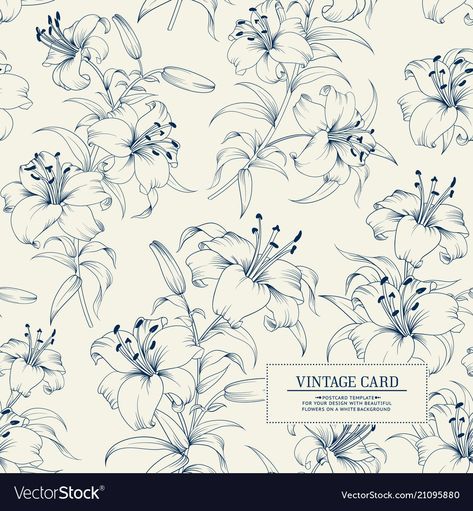 White Background Floral, Flower Seamless Pattern, Lily Pattern, Lisa Audit, Background Floral, Mish Mash, White Lilies, Floral Background, Lily Flower