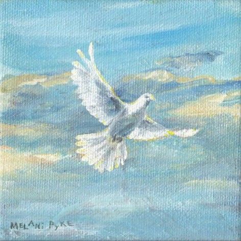 Painting Techniques Canvas, Dove Drawing, Dove Painting, Fly Drawing, Bird Painting Acrylic, Simple Oil Painting, Bird In Flight, Jesus Christ Artwork, Canvas Painting Tutorials