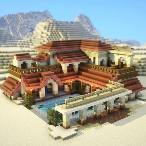 3,413 Likes, 40 Comments - PearlescentMoon (@pearlescentmoo) on Instagram: “Pompeii/Roman-Inspired: Day 81 of my #Minecraft #abuildaday challenge is a traditional home…” Minecraft Kale, Rumah Minecraft Sederhana, Minecraft Mansion, Minecraft House Plans, Bangunan Minecraft, Minecraft Cottage, Easy Minecraft Houses, Minecraft House Tutorials, Minecraft Castle