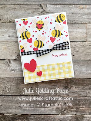 Julie Golding Page: Bee My Valentine Bee Mine Card Be My Valentine Stampin Up Cards, Su Bee Mine, Su Bee My Valentine, Stampin Up Bee Mine Cards, Stampin Up Bee Mine Suite, Stampin Up Bee Mine, Bee Mine Stampin Up Cards, Stampin Up Bee My Valentine, Valentine Cards Stampin Up Ideas