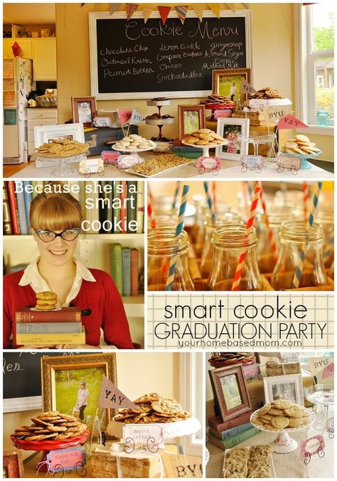 Smart Cookie Graduation Party, Cookie Graduation Party, Ideas For Graduation Party, Graduation Open Houses, Cookies Theme, Graduation Party Themes, One Smart Cookie, Covered Oreos, Back To School Party