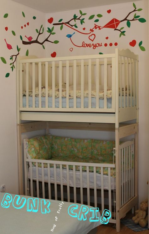 Bag of pretty: Birthday presents Part II: The handmade Bunk Crib, Triple Bunks, Bunk Bed Crib, Diy Kids Tent, Church Nursery Decor, Straight Extensions, Bunk Bed Safety, Twin Cribs, Baby Jail