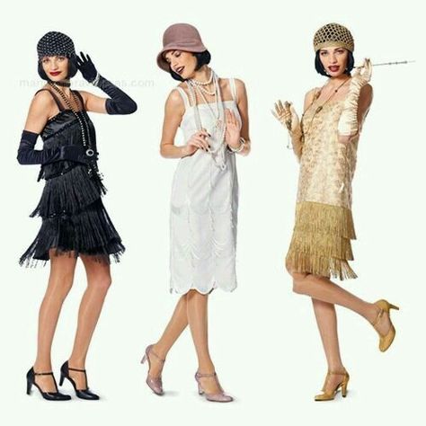 Estilo Charleston, Flapper Girl Costumes, Gatsby Party Outfit, Gatsby Outfit, 20s Costume, Flapper Halloween, 20s Fashion Dresses, Roaring 20s Fashion, Flapper Girls