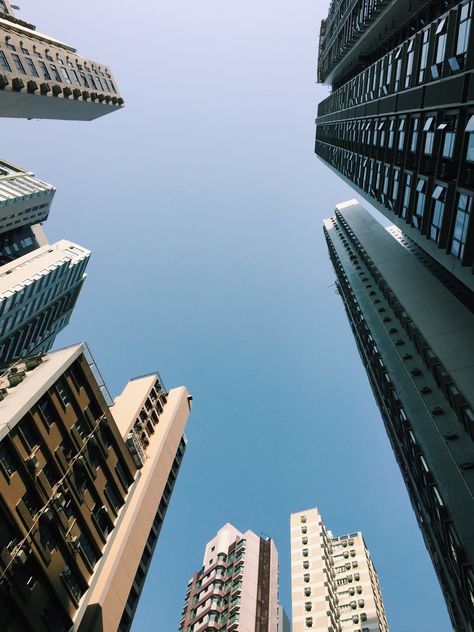 Sky Scrapers Aesthetic, Hong Kong Building, Miniature City, Sky Scrapers, Nouveau Riche, City Collage, Sky Building, City Sky, Reflection Photography