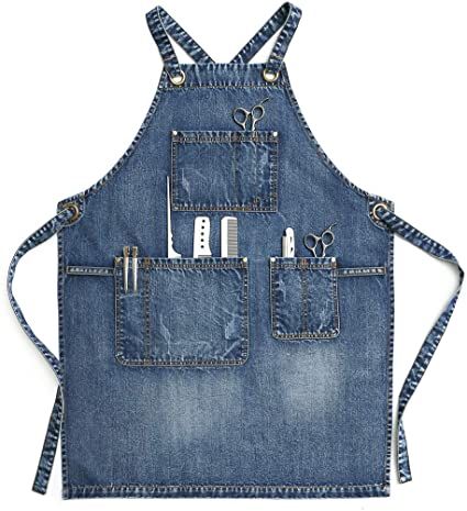 Återvinna Jeans, Jean Apron, Stylists Aprons, Denim Hair, Tool Apron, Fashion Apron, Artist Apron, Diy Apron, Denim Crafts Diy