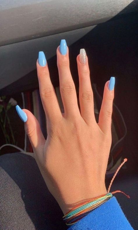 Summer Gel Nails, Long Acrylic Nail Designs, Blue Acrylic Nails, Nagel Tips, Smink Inspiration, Coffin Shape Nails, Acrylic Nails Coffin Short, Summer Acrylic Nails, Short Acrylic Nails Designs