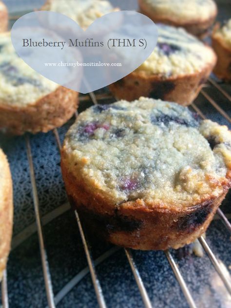 Blueberry or ANYberry Muffins (THM S) Trim Healthy Mama Breakfast, Trim Healthy Mama Recipe, Thm Baking Blend, Trim Healthy Mama Diet, Trim Healthy Mama Dessert, Trim Healthy Recipes, Trim Healthy Mama Plan, Best Blueberry Muffins, Trim Healthy Momma