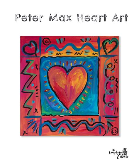 Heart Art Lesson, Valentines Art Lessons, Valentine Hearts Art, Peter Max Art, Charles Demuth, Heart Art Projects, Goldfish Art, Valentine Art Projects, Number Five