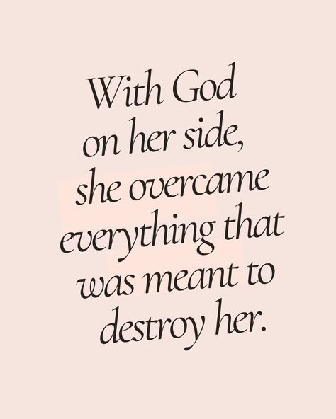 With God on her side, she overcame everything that was meant to destroy her. ‘’I prayed to the Lord, and he answered me. He freed me from all my fears’’ Psalms‬ ‭34‬:‭4‬ ‭ See yourself as an overcomer and not a victim. God has won the battles on your behalf. God’s got you💛 ➡️share to encourage a friend today #womentakingspaces #GlowUpWithGodChallenge #Godhelpchats #reclaimyourspace #glowup #reclamingyourspacetalk #takeupspace #wts #womanhood #motherhood #christianwomen #glowingwoman #... Bible Quotes For Teens, Easy Bible Study, Encourage A Friend, Women Community, Not A Victim, Posters To Print, Faith Journey, Word Of Wisdom, Virtuous Woman