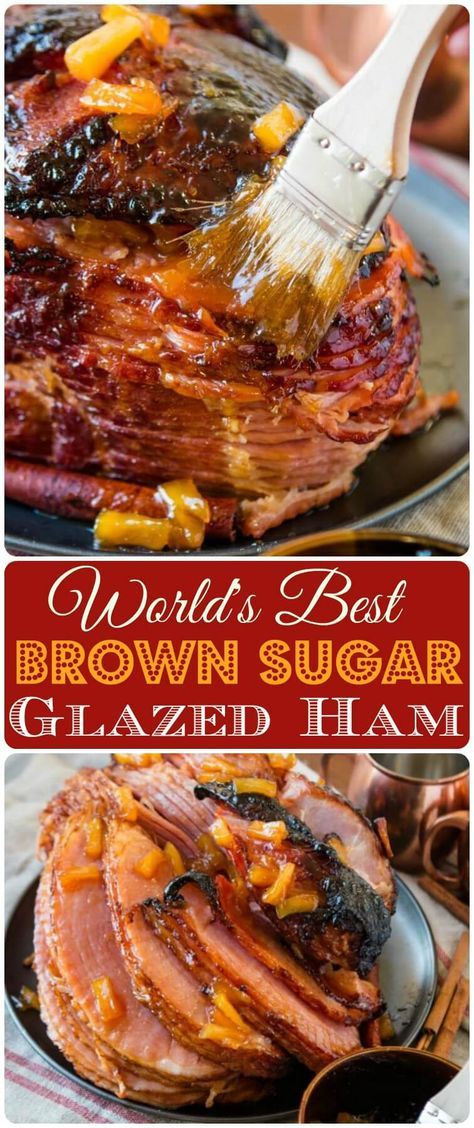 We’ve tried many a ham recipe, but this is probably the World’s Best Brown Sugar Ham. The best part is, you can make it in the oven or slow cooker. Brown Sugar Ham Recipes, Pineapple Brown Sugar Glaze, Traditional Thanksgiving Dinner Menu, Ham With Pineapple, Baked Ham With Pineapple, Traditional Thanksgiving Dinner, Pineapple Ham, Ham Glaze Recipe, Menu Recipes