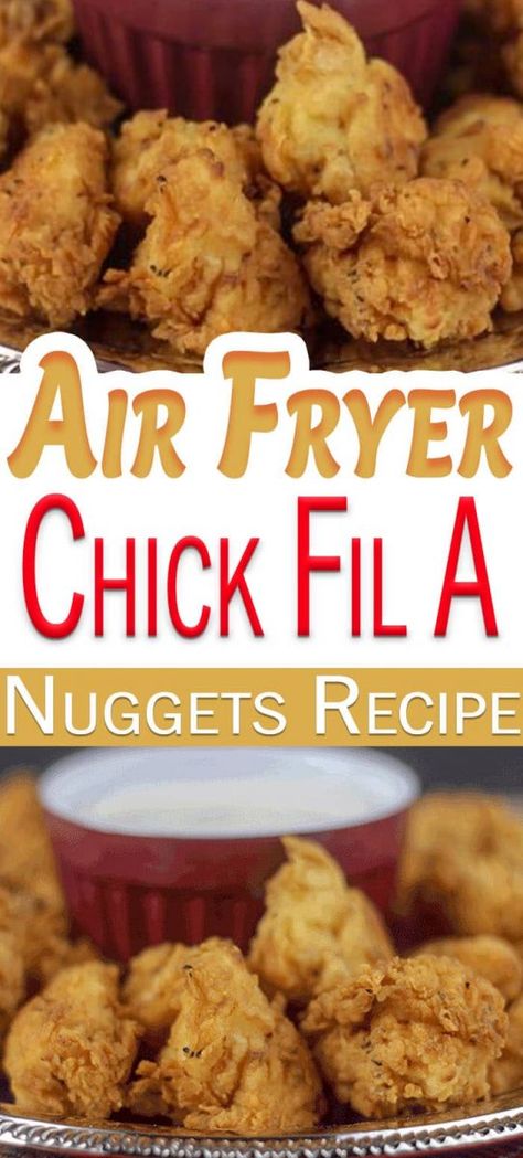 Chick Fil A Chicken Nuggets Recipe, Chicken Nuggets Air Fryer, Nuggets Air Fryer, Chick Fil A Chicken Nuggets, Air Fryer Chicken Nuggets, Air Fryer Recipes Healthy Low Carb, Chick Fil A Nuggets, Chicken Nugget Recipes, Cooks Air Fryer