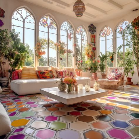 Bohemian Boho Lifestyle Colourful Living Room Decor, House Outer Design, Boho Lifestyle, Outdoor Fairy Lights, Mexican Home Decor, Gorgeous Interiors, Colourful Living Room, Home Decor Crate, Cozy Room Decor