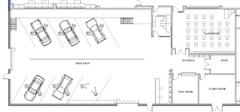 Auto Shop Layout Ideas, Automotive Shop Layout, Carwash Layout Plan, Mechanic Shop Floor Plans, Auto Shop Floor Plan, Car Workshop Design Layout, Automotive Shop Ideas, Car Workshop Ideas, Car Repair Shop Design