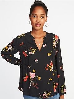 Women's: New Arrivals | Old Navy Sheer Chiffon Blouse, Shirred Blouse, Ruffles Fashion, Peasant Style, Top Floral, Sheer Chiffon, Old Navy Women, Tunic Shirt, Chiffon Blouse