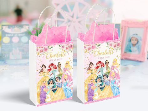 Princess Candy Bags, Disney Princess Babies, Disney Princess Birthday Party, Bag Label, Disney Princess Birthday, Little Mermaid Birthday, Mermaid Birthday Party, Princess Birthday Party, Third Birthday