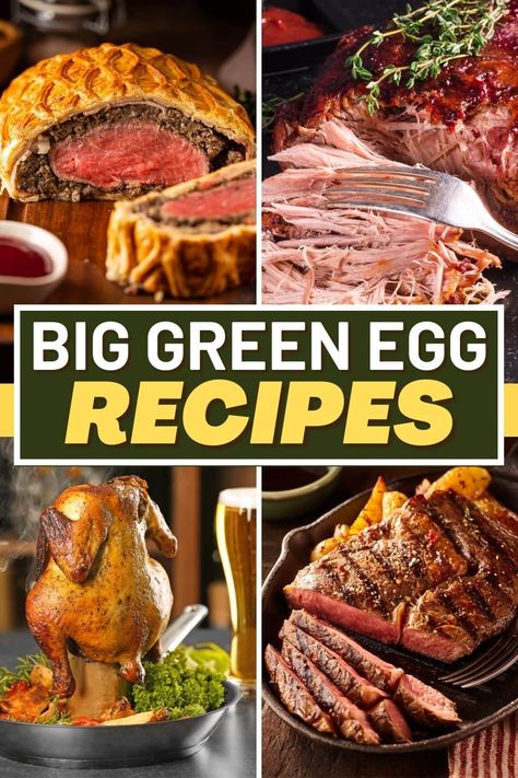 You won't believe how easy and delicious these Big Green Egg recipes are. Juicy, tender, and bursting with flavor, this grill is worth every penny and then some! Big Green Egg Brisket, Egg Recipe Ideas, Big Green Egg Smoker, Egg Roast, Big Green Egg Grill, Green Egg Grill, Big Green Egg Recipes, Green Egg Recipes, The Big Green Egg