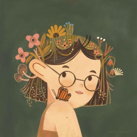 Had a haircut again🫣excessive heat in Kolkata made me do it🥵 And I like my hair SHORT🥹✨so this mandatory self portrait and gonna change the profile picture🌷 #selfportrait #illustration #kidlitillutrator #kidlitillustration #ﬂowerillustration #flower #butterfly #foliage Artist Self Portrait Illustration, Selfportraits Illustration, Short Hair Illustration, Self Portrait Illustration, Veranda Cafe, Graphic Painting, Hair Illustration, Butterfly Illustration, A Haircut