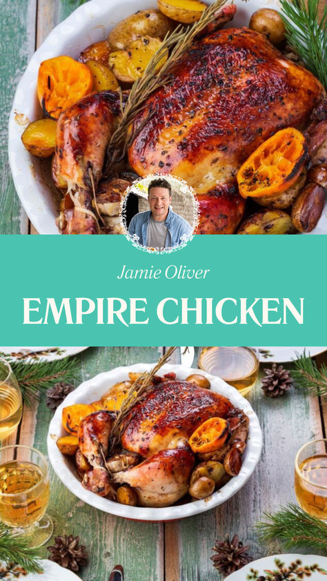 Jamie Oliver Empire Chicken Jaime Oliver Recipes, Jamie Oliver Chicken, Jaime Oliver, Chef Jamie Oliver, Ginger Red, Half Chicken, Tomato Puree, Culinary Techniques, Jamie Oliver Recipes