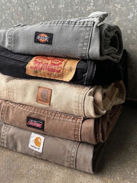 #fashion #mensclothing #mens #mensfashion #levi #levis #dickies #carhartt #clothing #shopping Dickies Outfit, Dickies Clothing, Thrift Manifestation, Thrift Board, Carhartt Jeans, Room Stuff, Denim Wear, Mens Casual Dress Outfits, Guys Clothing Styles