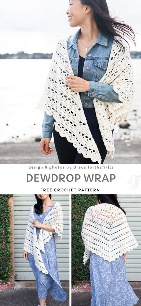 Easy Crochet Shawl For Beginners, Crochet Shawl For Beginners, Shawls Crochet, Crochet Caplet, Feminine Crochet, Different Crochet Stitches, Crochet Wrap Pattern, Ideas Navidad, Basic Stitches